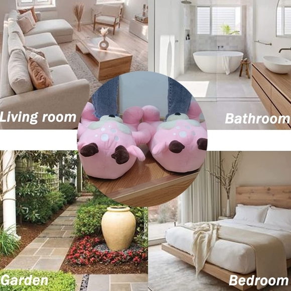 Bluenuit Women's Pink Deer Slippers. Size 9 - 12 1/2. Thick Memory Foam. New. - Picture 5 of 6